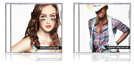 Music titles Cheerleader Hip Hop and Country Fried Hip Hop